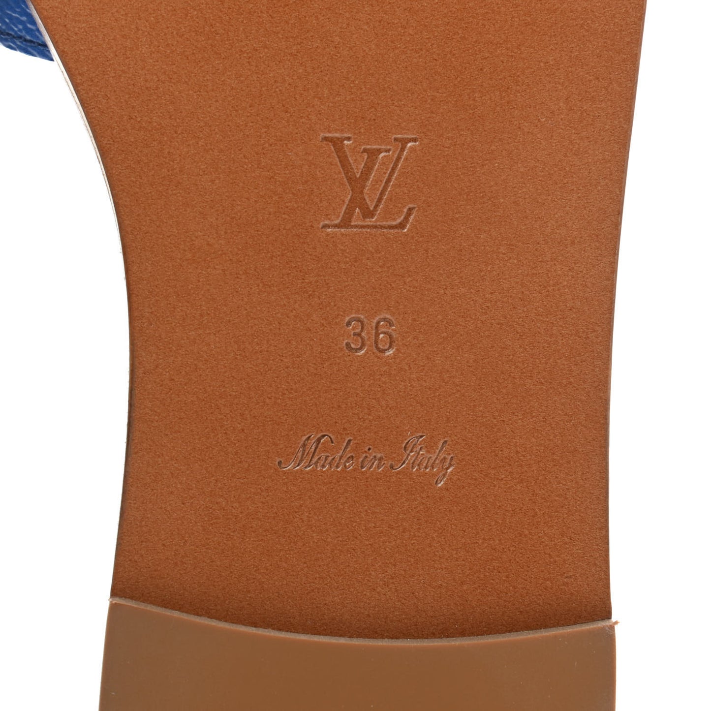 Monogram Escale Lock It Flat Mule 36 Blue
