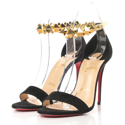 Christian Louboutin Veau Velours Planetava Spike 100 Sandals 36.5 Black 3 of 8