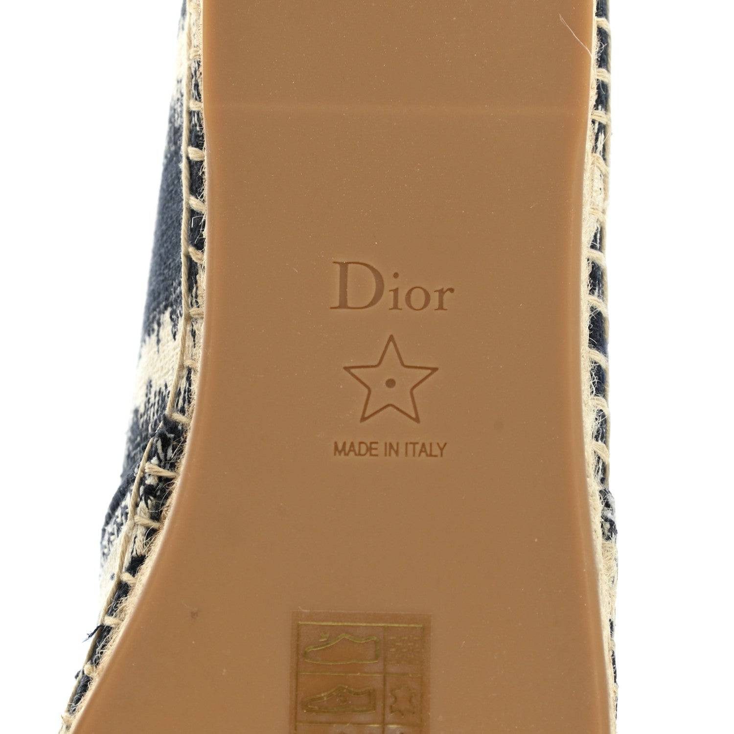 Christian Dior Cotton D-Stripes Embroidered Granville 15mm Espadrilles 35.5 Deep Blue 6 of 9