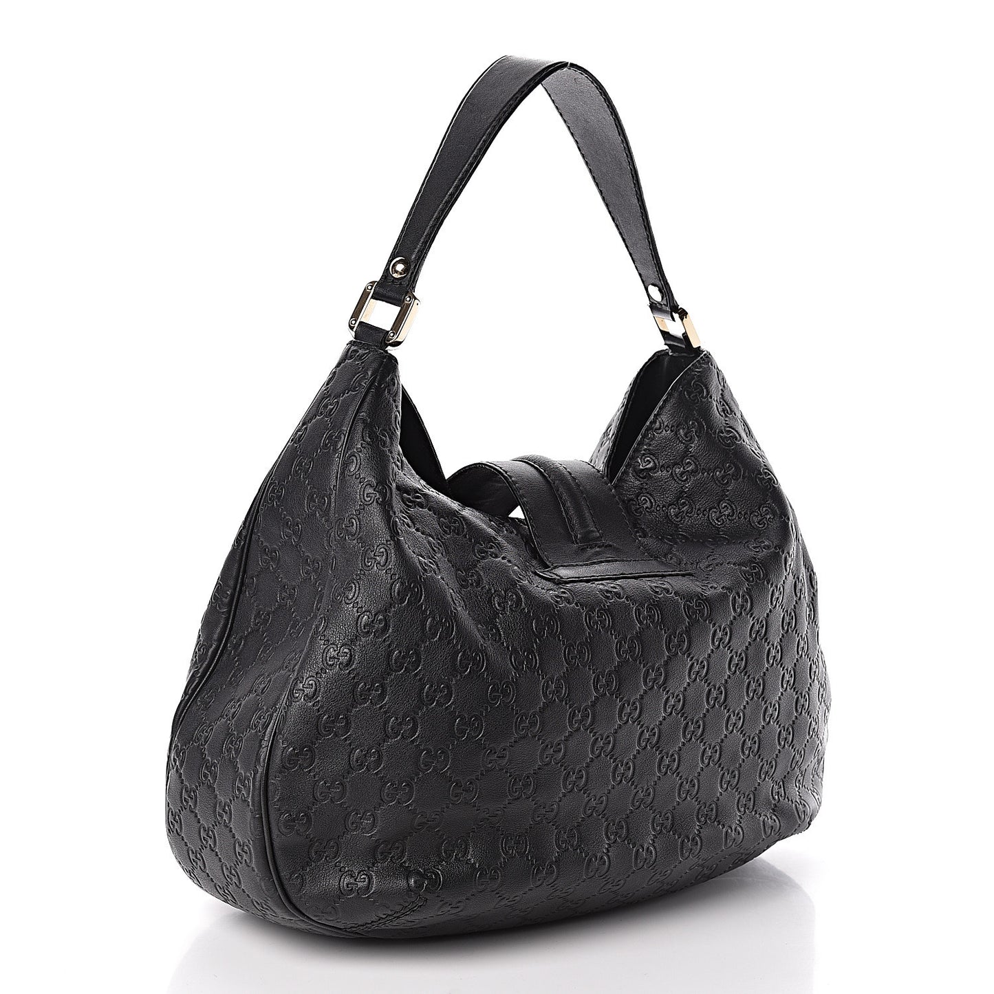 Guccissima Large New Ladies Web Hobo Black