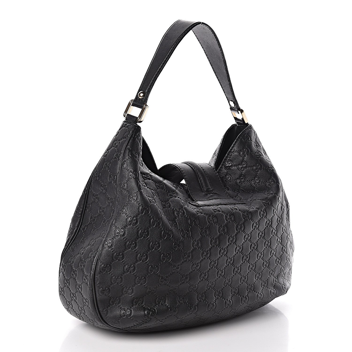 Gucci Guccissima Large New Ladies Web Hobo Black 3 of 10