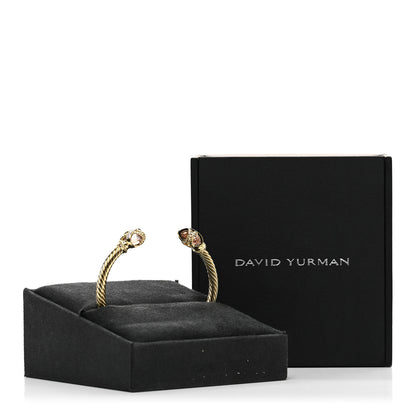 David Yurman 18K Yellow Gold Morganite Diamond 4mm Cable Wrap Bracelet 4 of 4