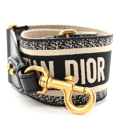 Christian Dior Canvas Embroidered Shoulder Strap Black 1 of 5