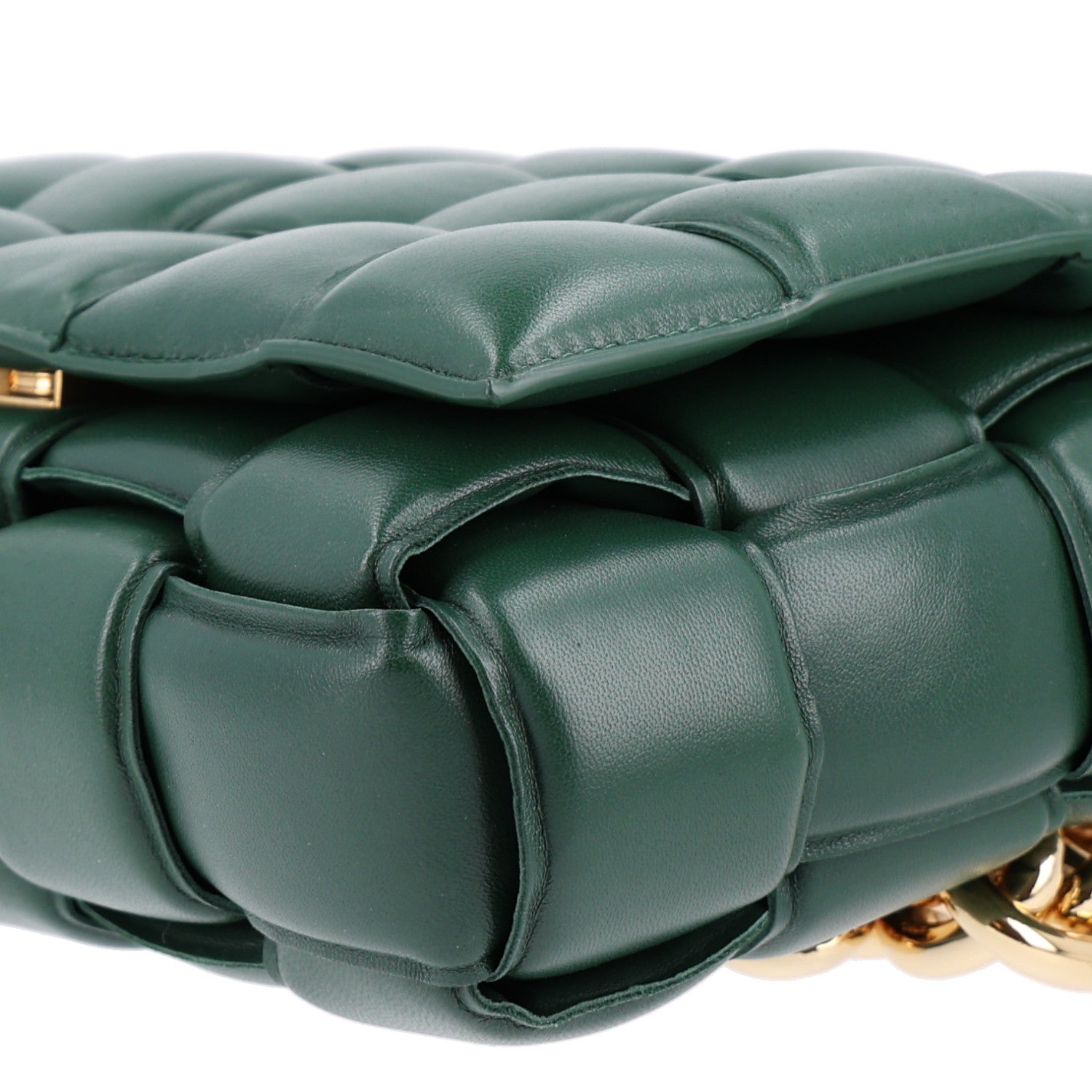 Bottega Veneta Lambskin Maxi Intreccio Padded Chain Cassette Crossbody Bag Raintree 12 of 12