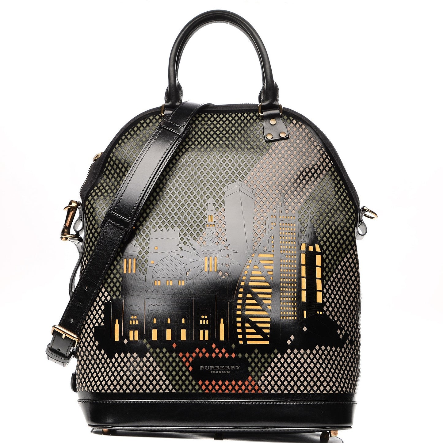 Prorsum Laser Cut Calfskin Hong Kong Medium Bloomsbury Black Elderberry