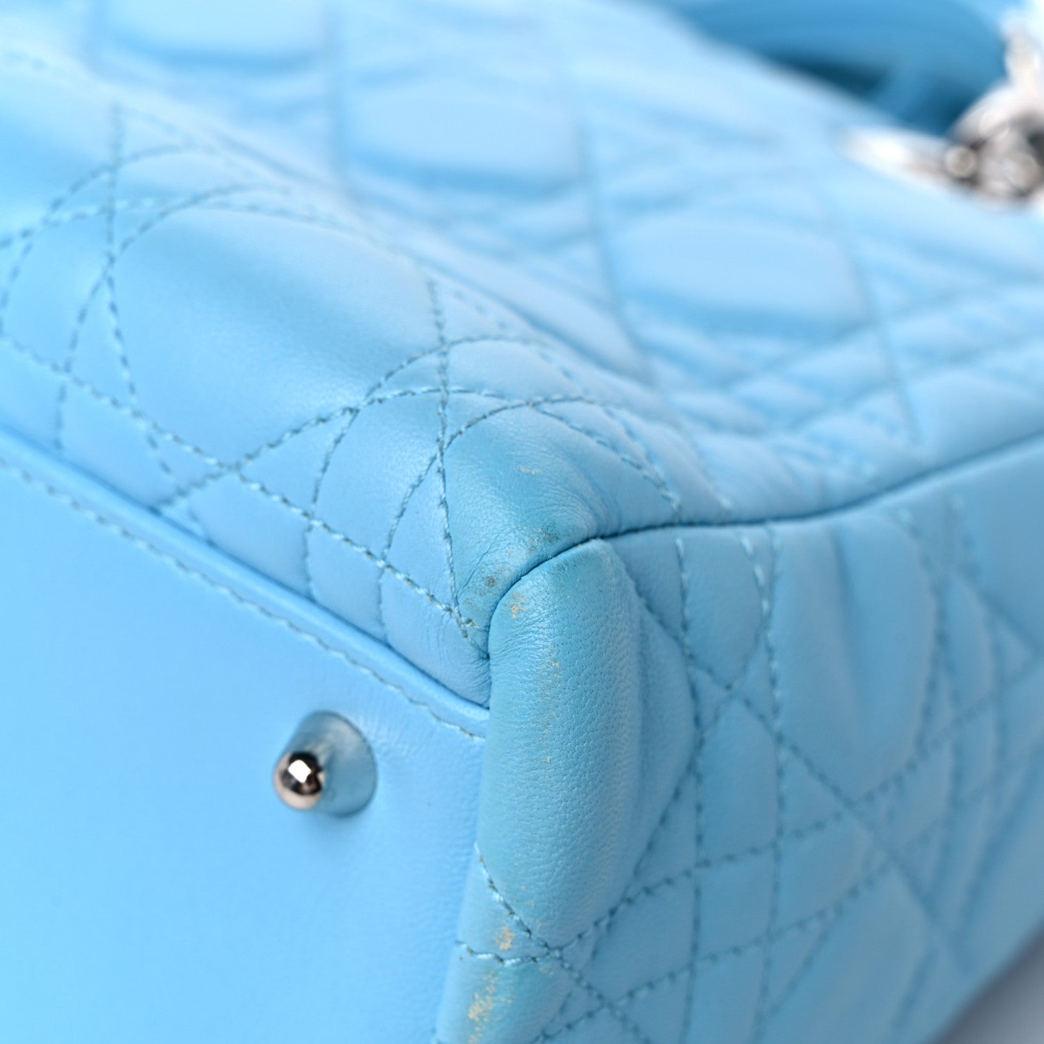 Christian Dior Lambskin Cannage Medium Lady Dior Light Blue 11 of 18