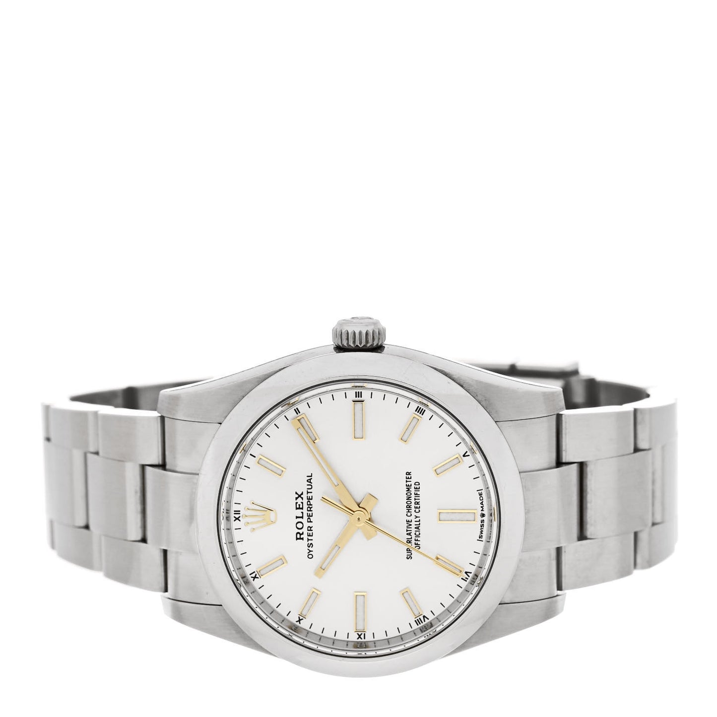Stainless Steel 34mm Oyster Perpetual Watch Silver 124200