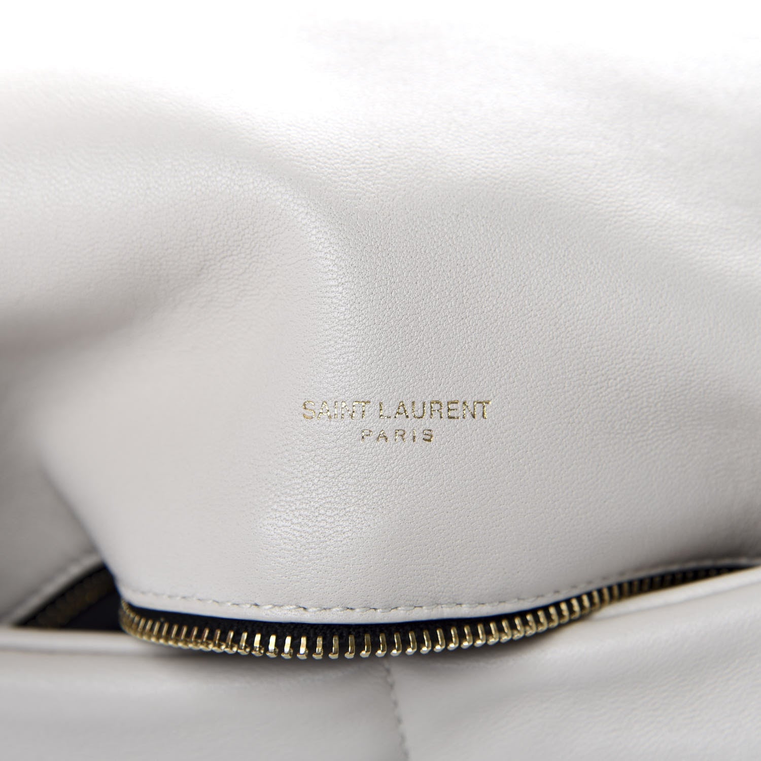 Saint Laurent Lambskin Quilted Medium Loulou Puffer Monogram Chain Satchel Blanc Vintage 7 of 10