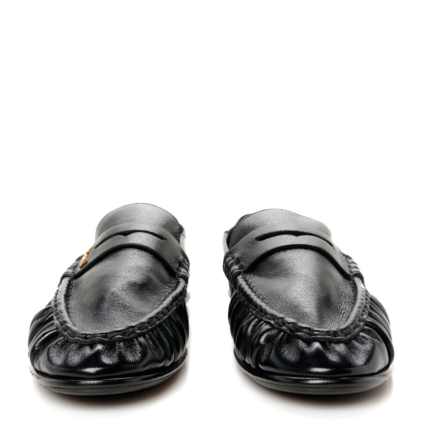 Calfskin Le Loafer Foldable Mens Penny Slippers 43 Black
