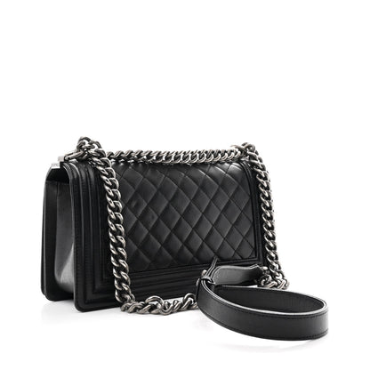 Chanel Caviar Quilted Medium Boy Flap Black 2 of 9
