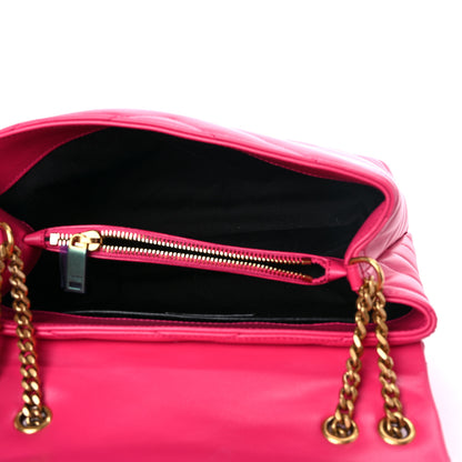 Saint Laurent Calfskin Y Quilted Monogram Small Loulou Chain Satchel Fresh Fuchsia 5 of 10