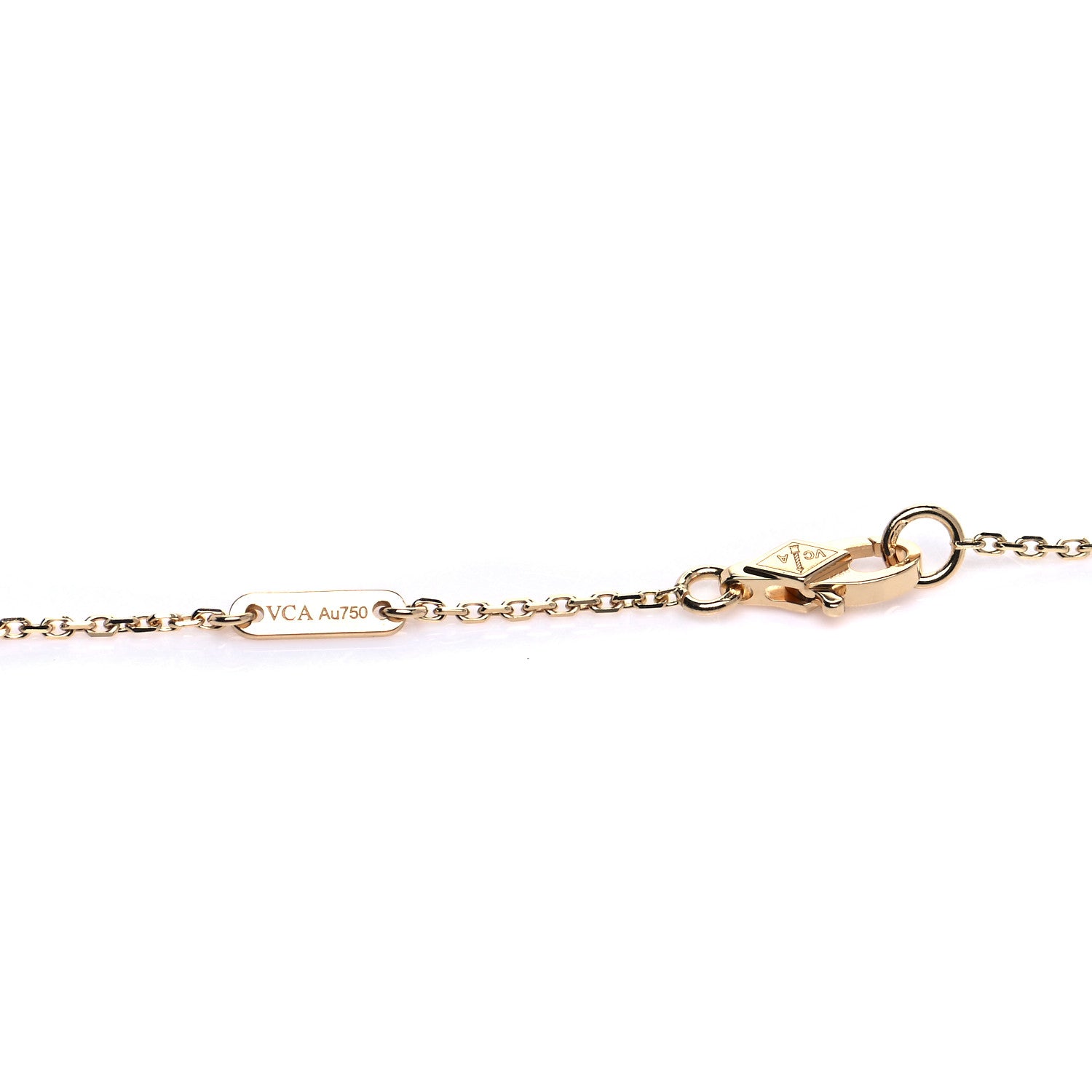 Van Cleef & Arpels 18K Yellow Gold Mother of Pearl Sweet Alhambra Pendant Necklace 4 of 7