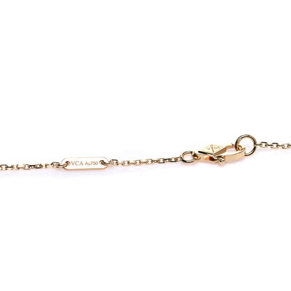 Van Cleef & Arpels 18K Yellow Gold Mother of Pearl Sweet Alhambra Pendant Necklace 4 of 7