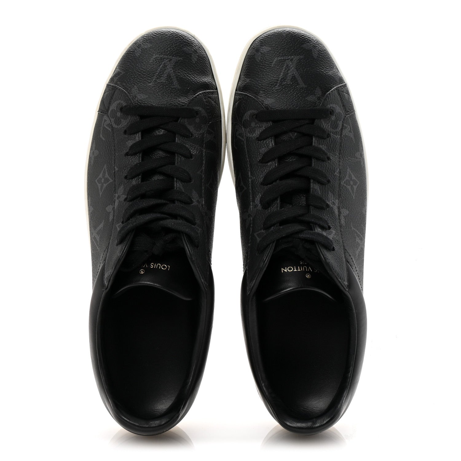 Louis Vuitton Calfskin Monogram Eclipse Luxembourg Sneakers Black 2 of 10