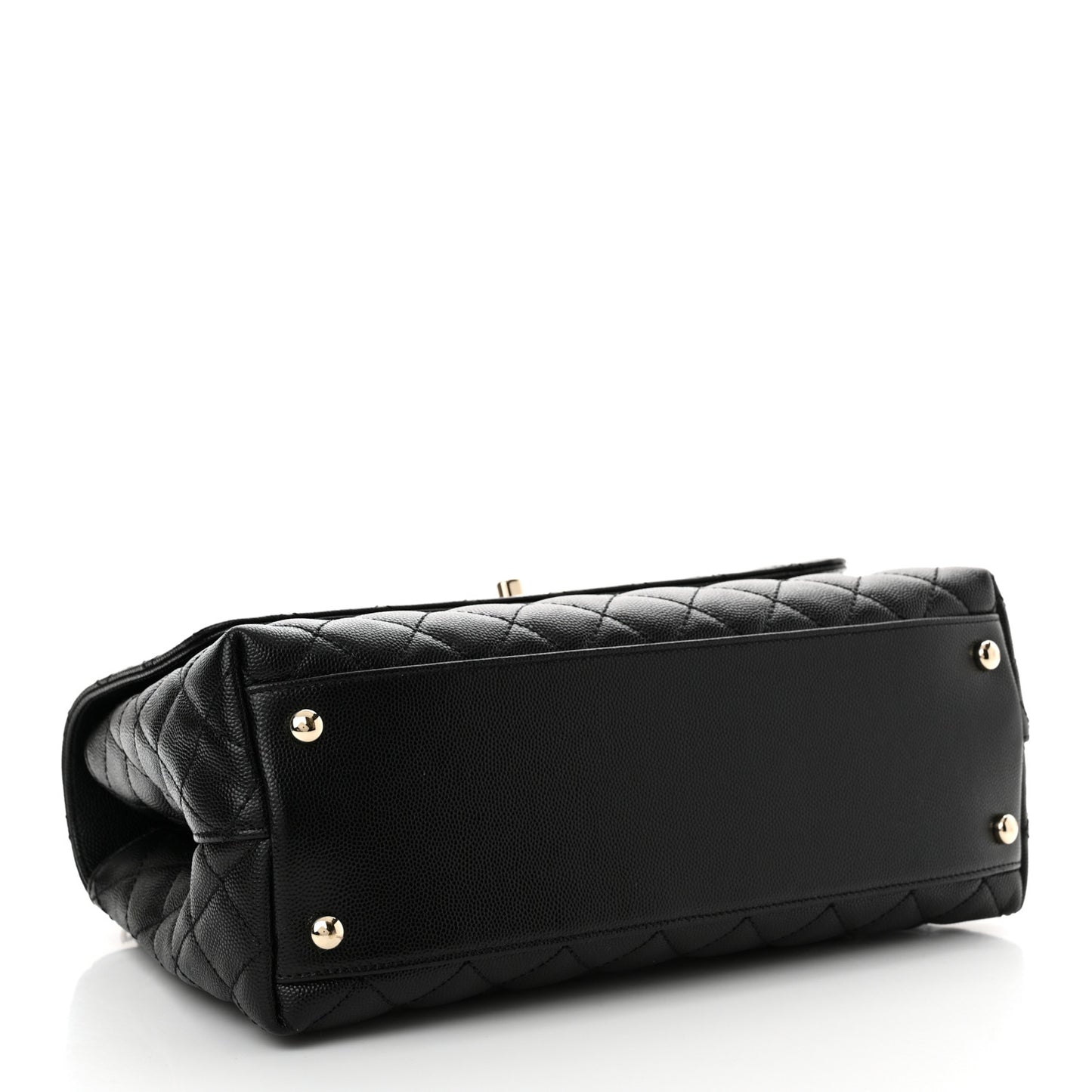 Caviar Quilted Small Coco Handle Flap Black
