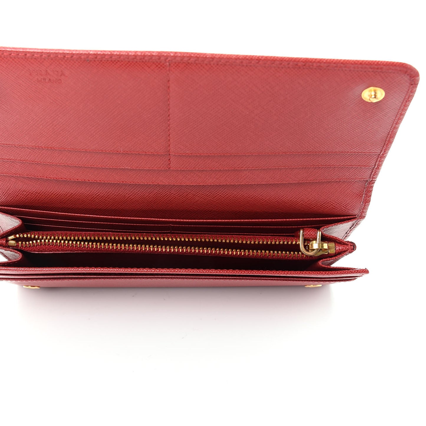Saffiano Metal Continental Flap Wallet Fuoco