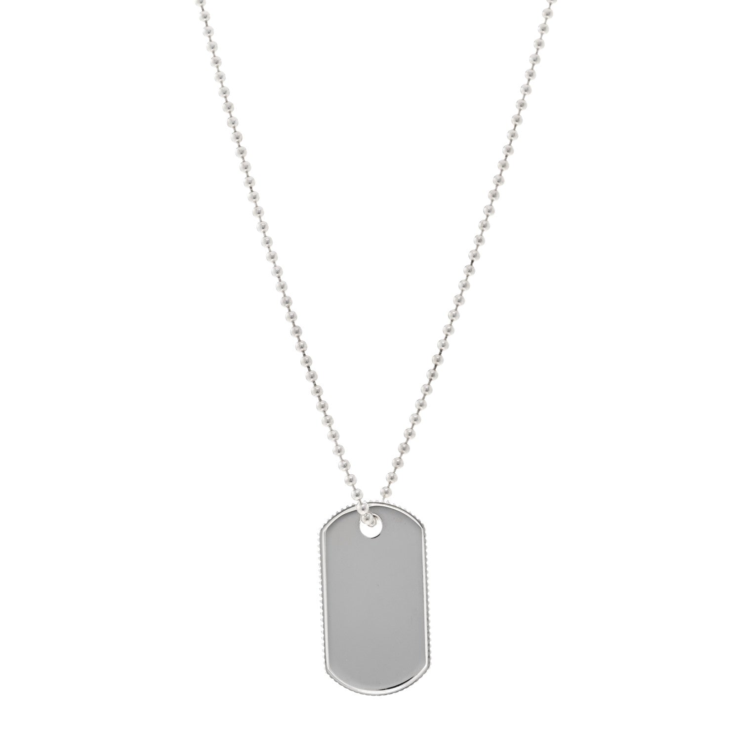 Tiffany Sterling Silver Coin Edge Dog Tag Pendant Necklace 1 of 5