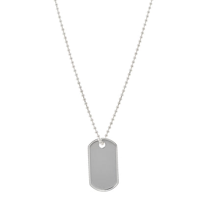 Tiffany Sterling Silver Coin Edge Dog Tag Pendant Necklace 1 of 5