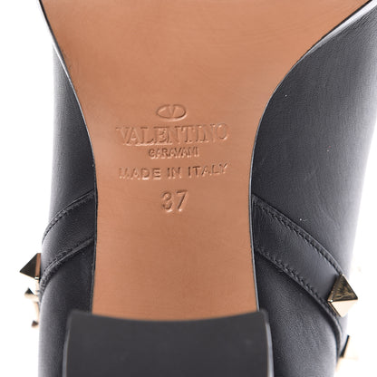 Valentino Garavani Calfskin Rockstud Double Buckle 70mm Block Heel Ankle Boots 37 Black 6 of 12