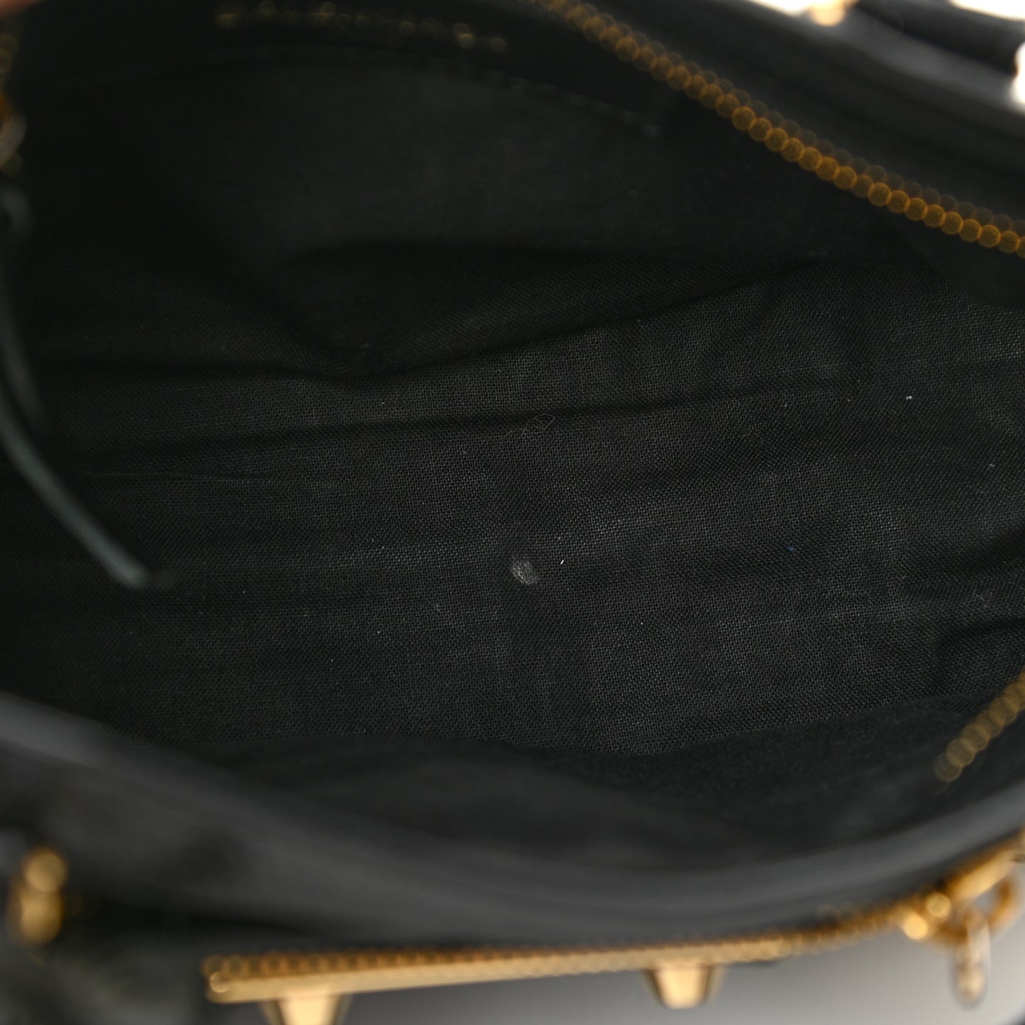 Chevre Gold Metallic Edge Hardware Mini City Black