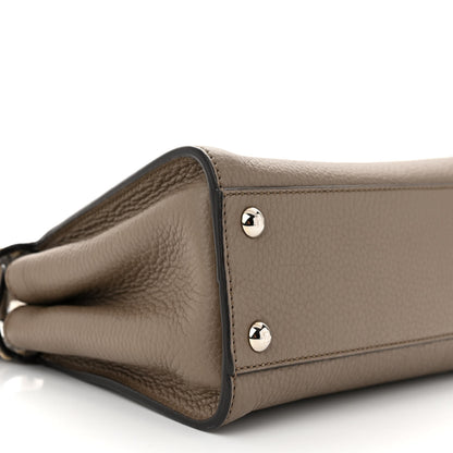Fendi Vitello Granato Camoscio Macro Stitching Selleria Mini Peekaboo Iconic Satchel Tartufo 10 of 11