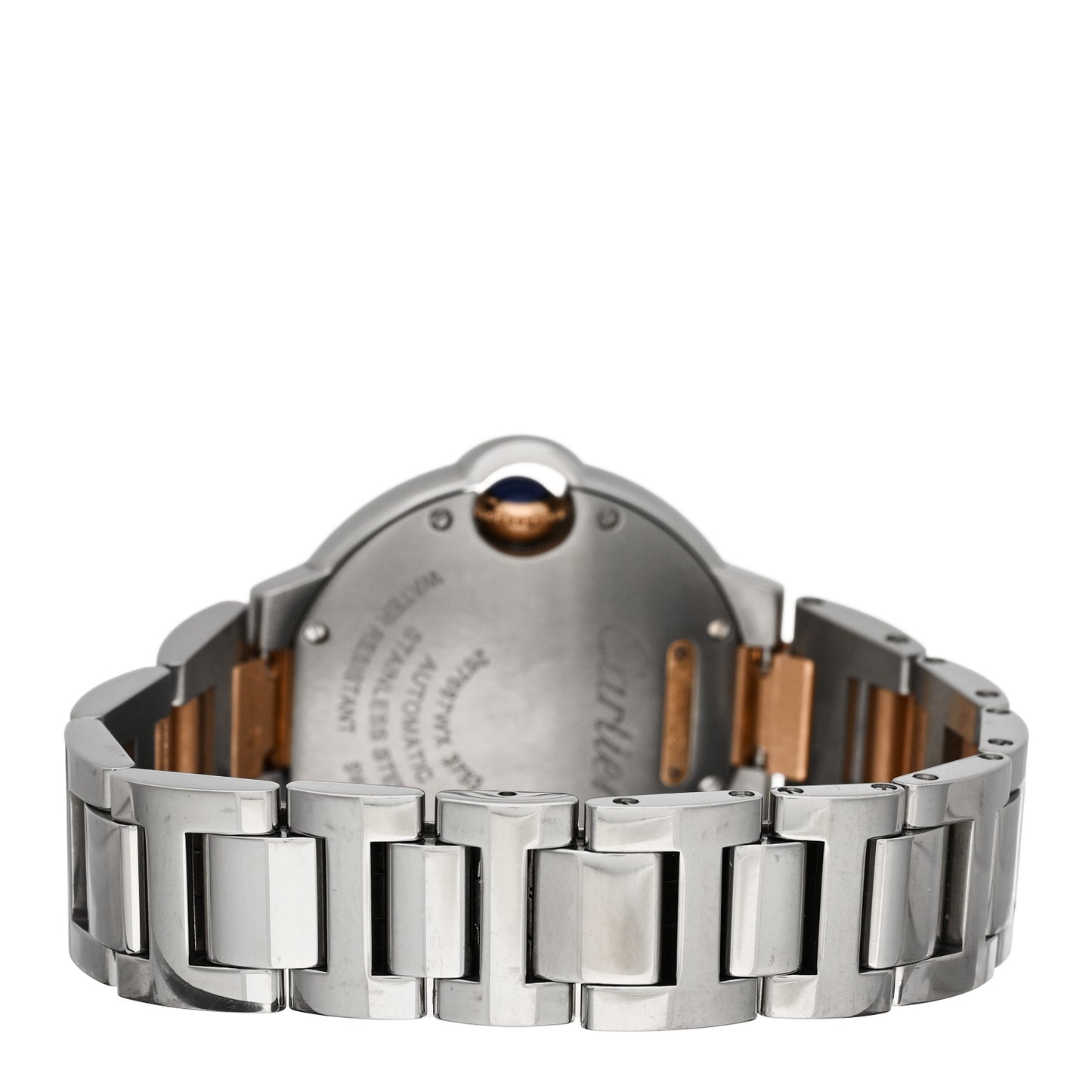 Stainless Steel 18K Pink Gold Diamond Bezel 33mm Ballon Bleu De Cartier Automatic Watch
