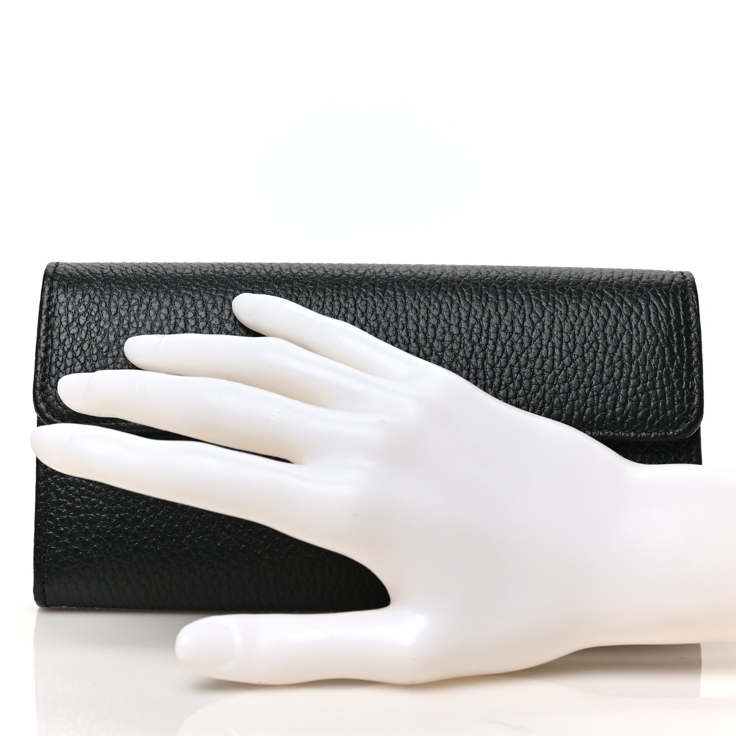 Gucci Dollar Calfskin Interlocking G Continental Wallet Black 2 of 6