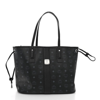 MCM Visetos Medium Liz Reversible Shopper Tote Black 3 of 16