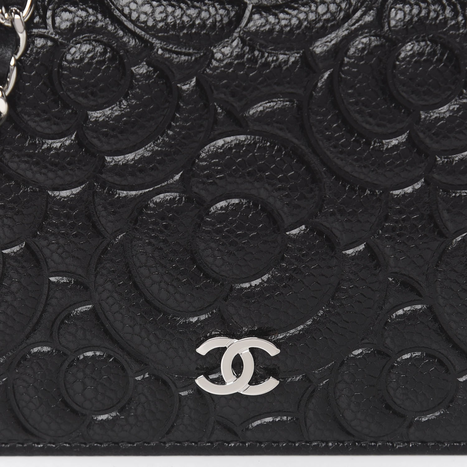 Chanel Caviar Camellia Embossed Chain Belt Bag Black 12 of 13