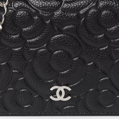 Chanel Caviar Camellia Embossed Chain Belt Bag Black 12 of 13