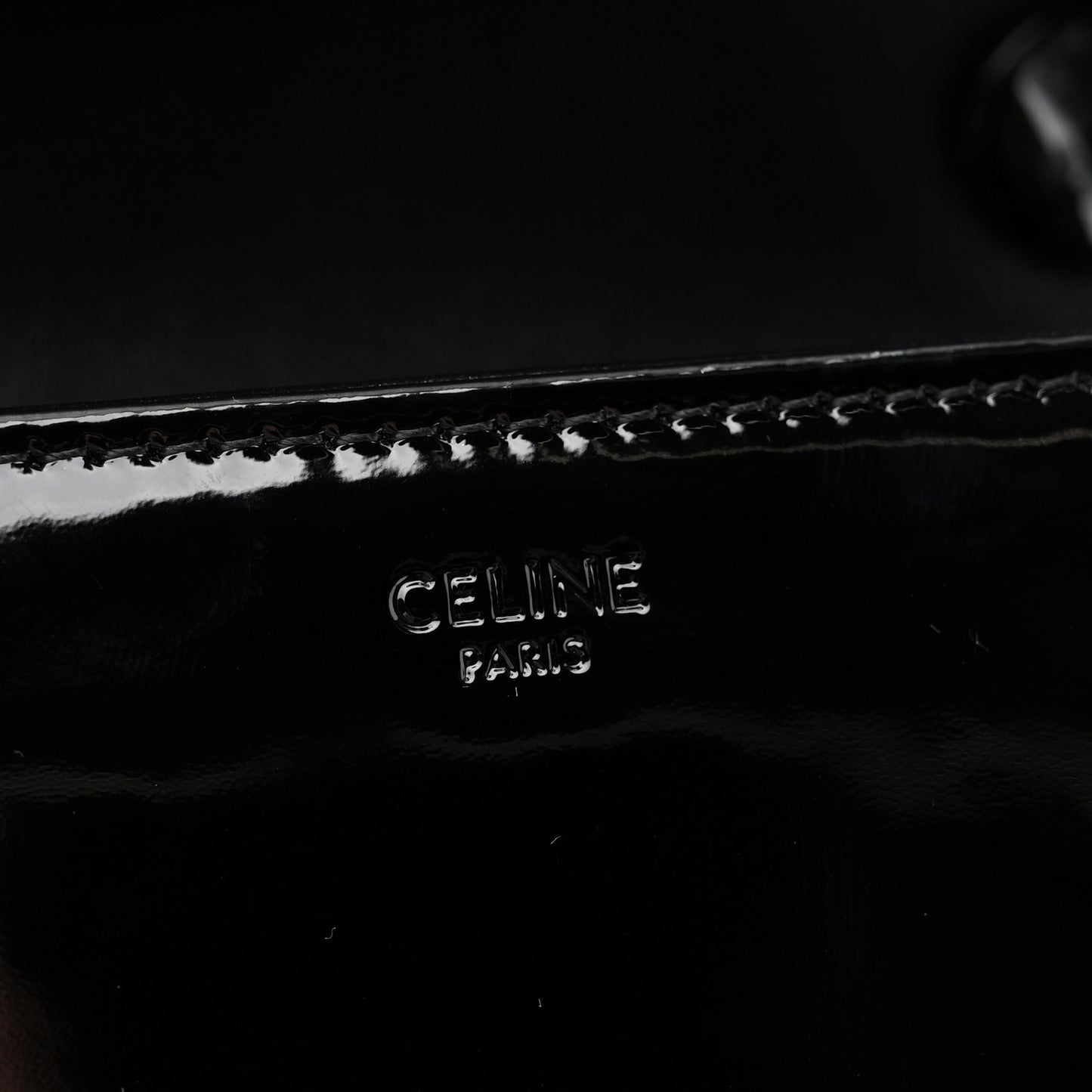 Patent Calfskin Triomphe Small Besace Marley Black