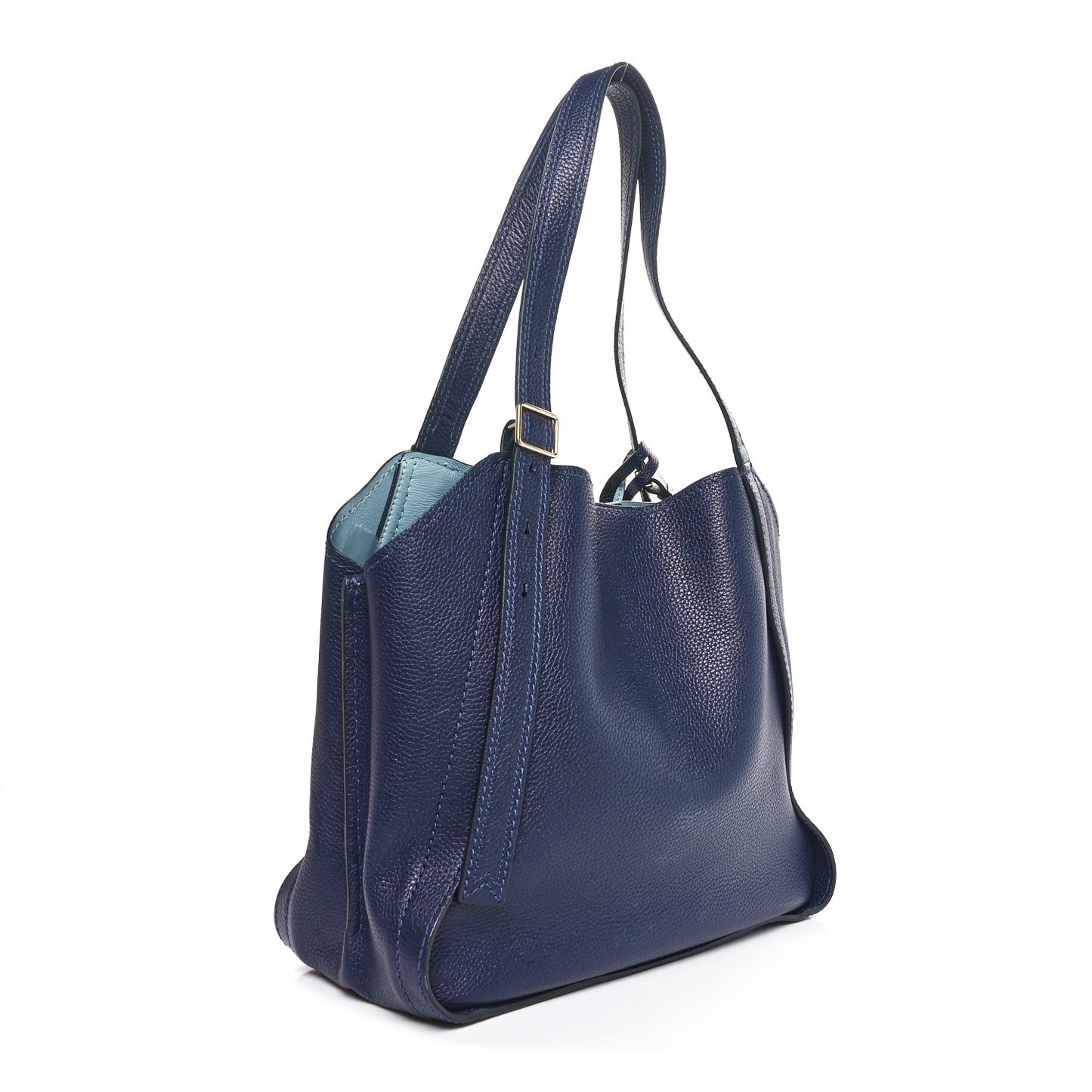 Grained Calfskin The Director Tote  Blue Navy