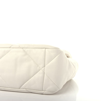 Chanel Lambskin Quilted Large Chanel 19 Flap White 9 of 11