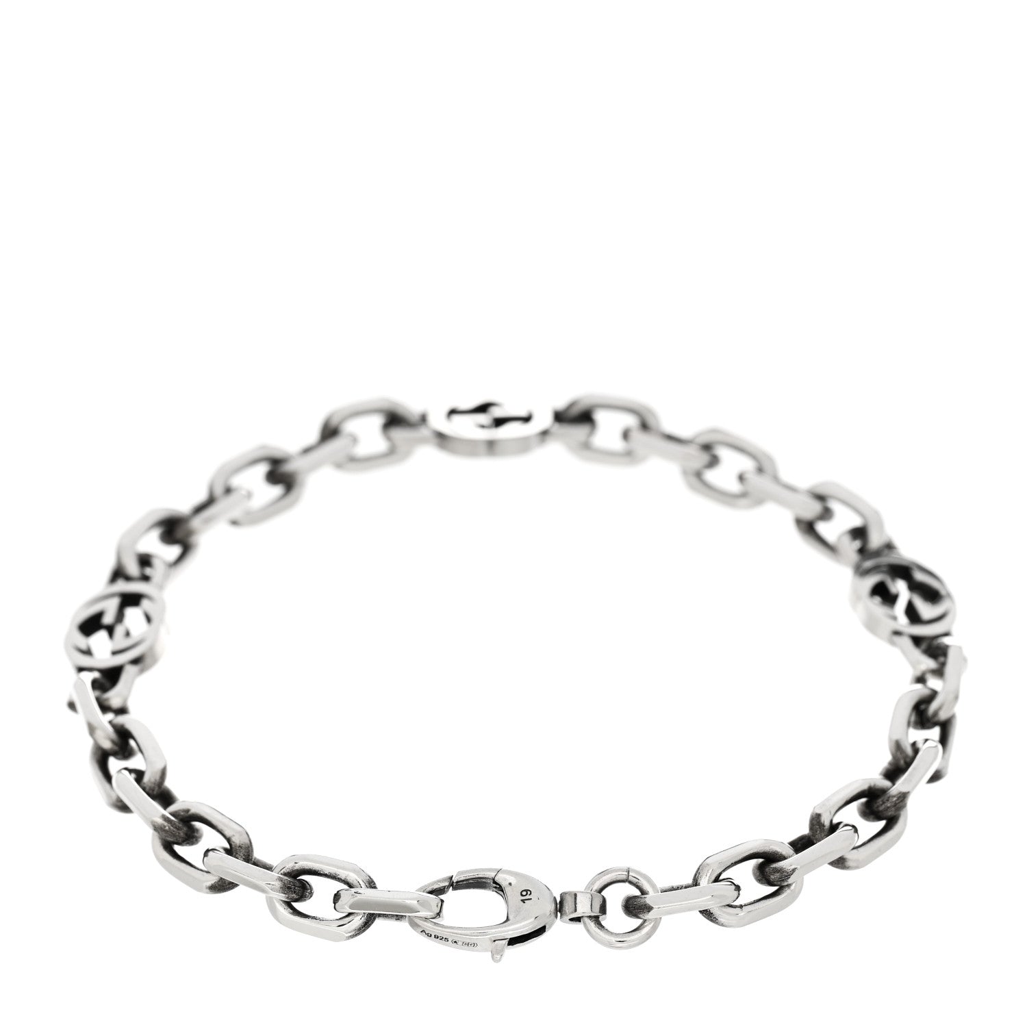 Gucci Sterling Silver Narrow Interlocking G Link Bracelet 2 of 3