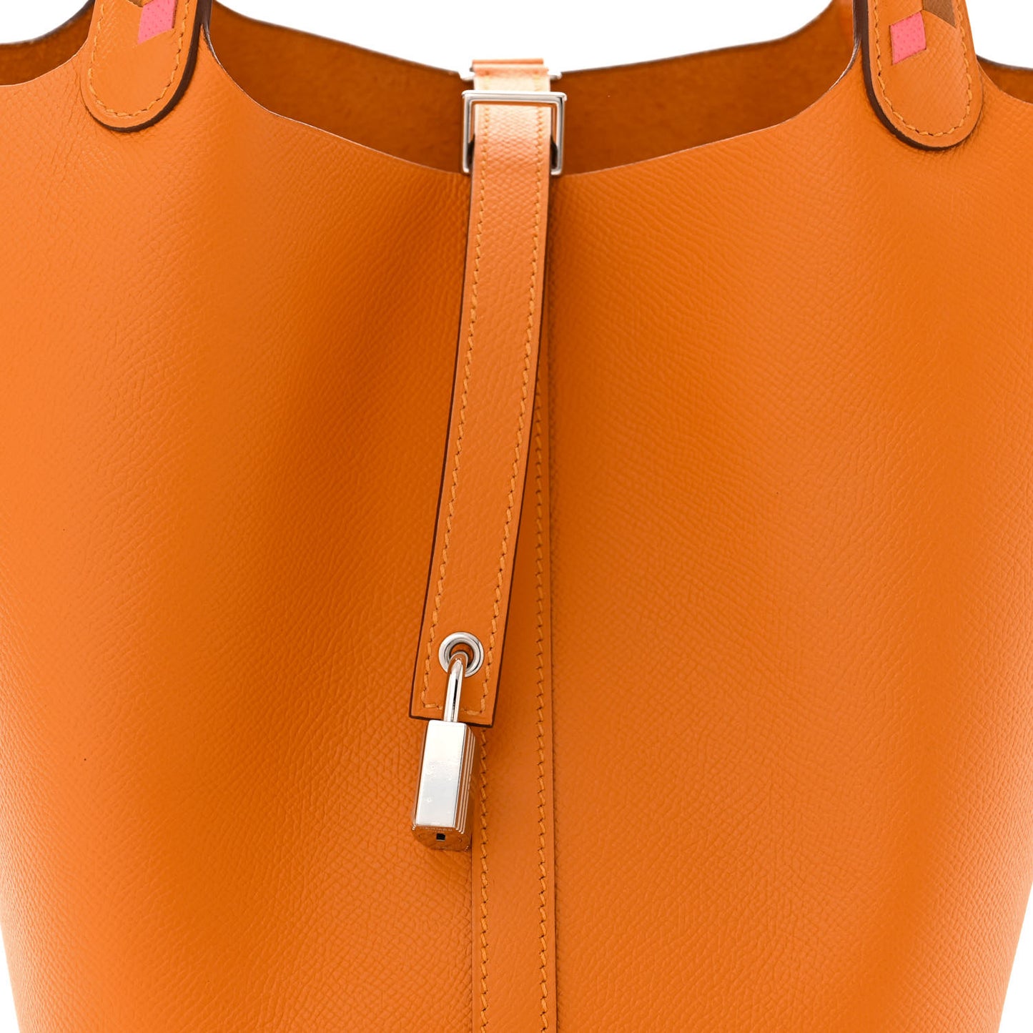 Epsom Tressage De Cuir Picotin Lock 22 MM Abricot Rose Azalee Gold