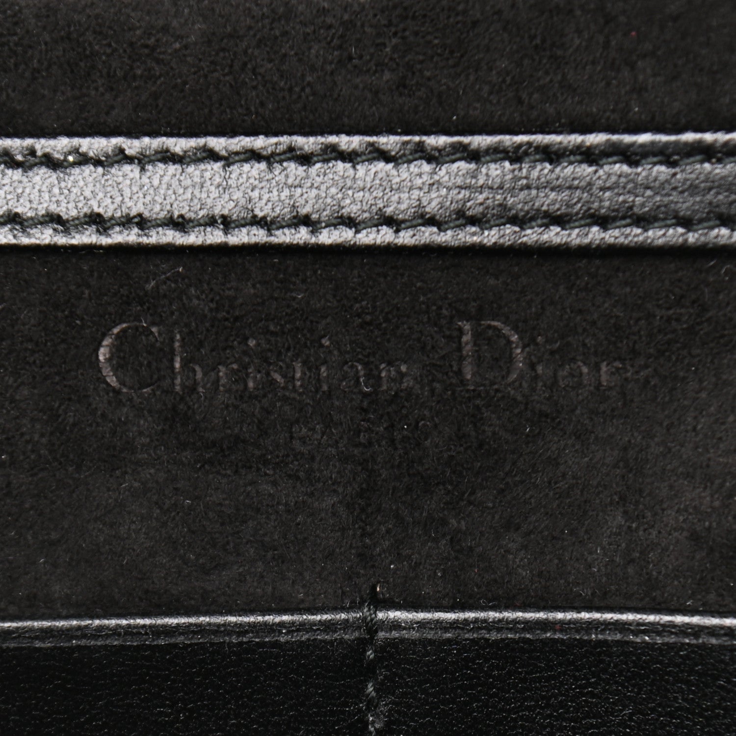 Christian Dior Grained Calfskin Diorama Wallet on Chain Pouch Black 6 of 10