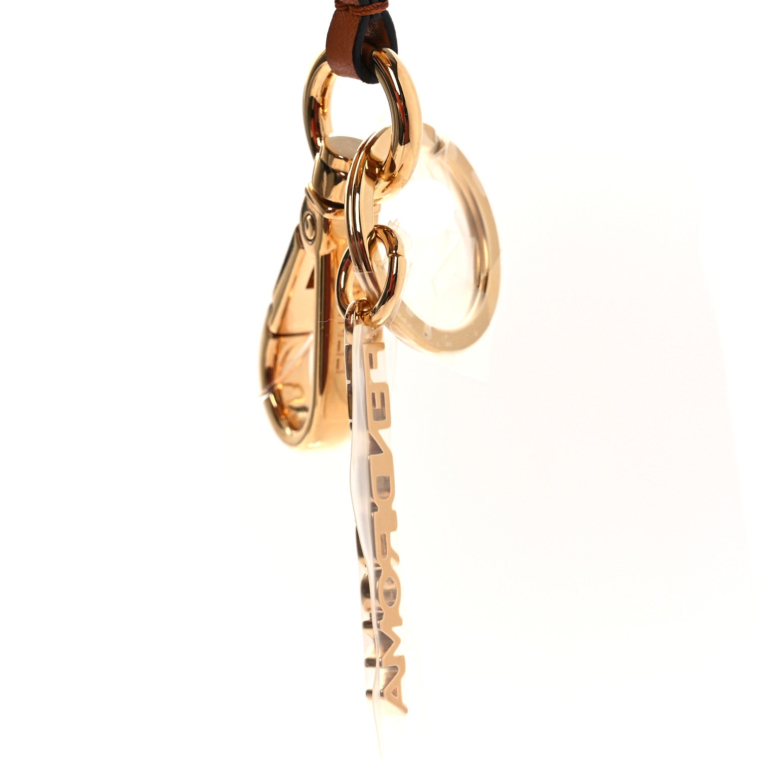 Fendi Lambskin Fendiroma Peekaboo Key Case Ecru Brandy 5 of 5