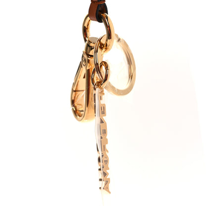 Fendi Lambskin Fendiroma Peekaboo Key Case Ecru Brandy 5 of 5