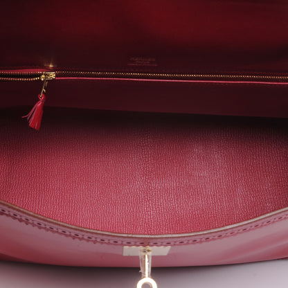 Hermes Tadelakt Ghillies Retourne Kelly 35 Rubis 6 of 10