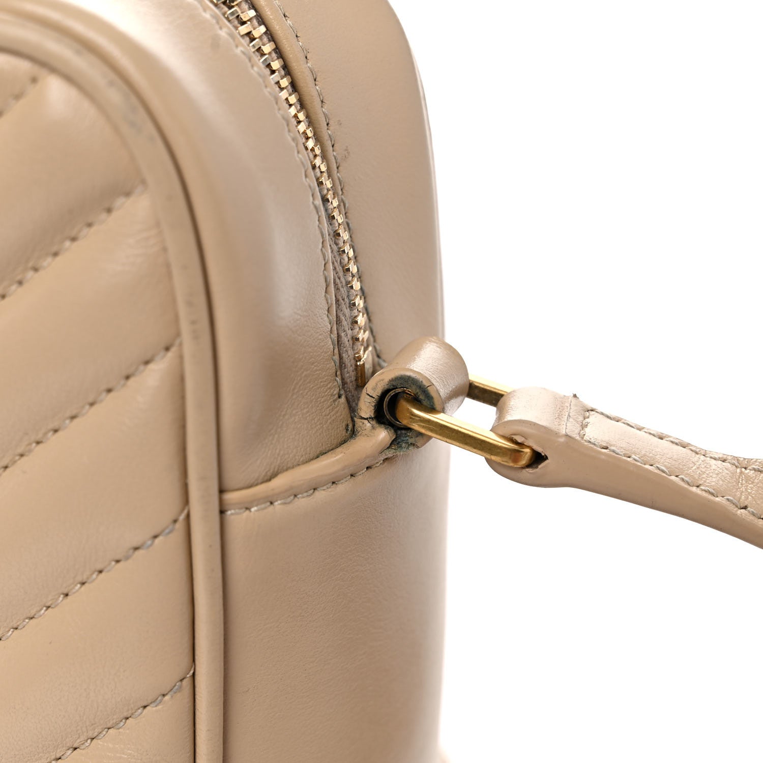 Saint Laurent Calfskin Matelasse Monogram Lou Camera Bag Dark Beige 17 of 21