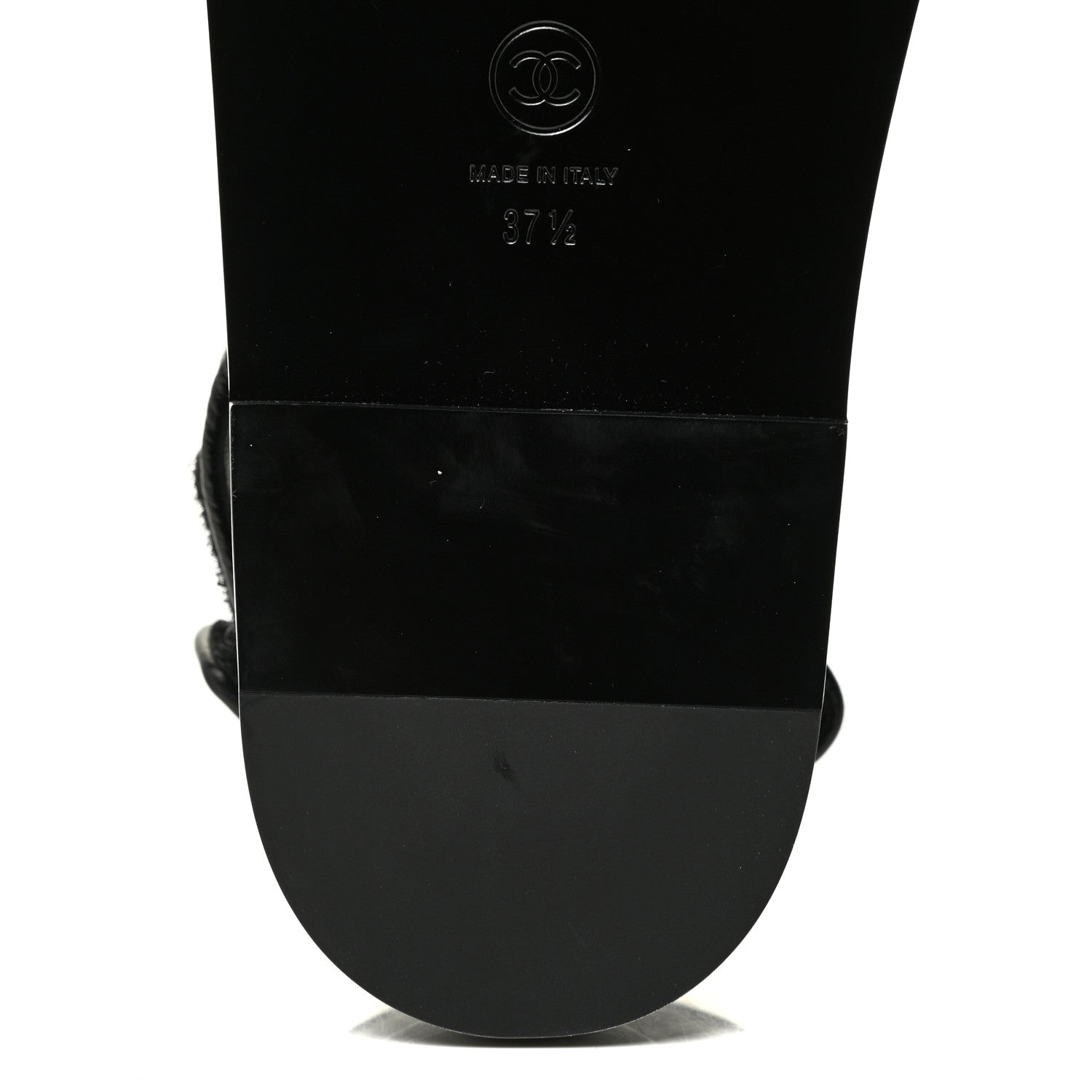 Chanel Grained Calfskin Velcro Dad Sandals 37.5 Black 7 of 11