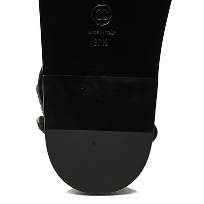 Chanel Grained Calfskin Velcro Dad Sandals 37.5 Black 7 of 11