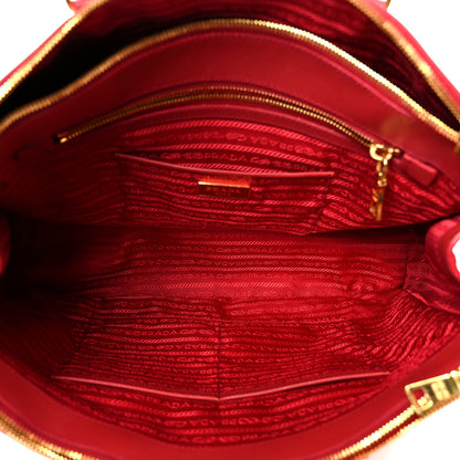 Prada Saffiano Lux Large Double Zip Tote Fuoco 4 of 9
