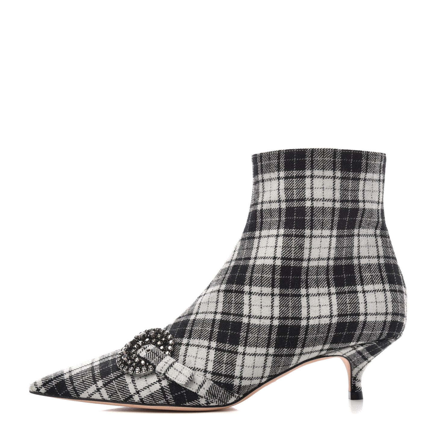 Canvas Tartan Gang Ankle Boots 40 Black