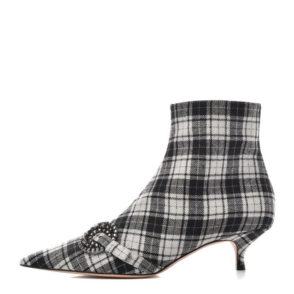 Christian Dior Canvas Tartan Gang Ankle Boots 40 Black 1 of 11