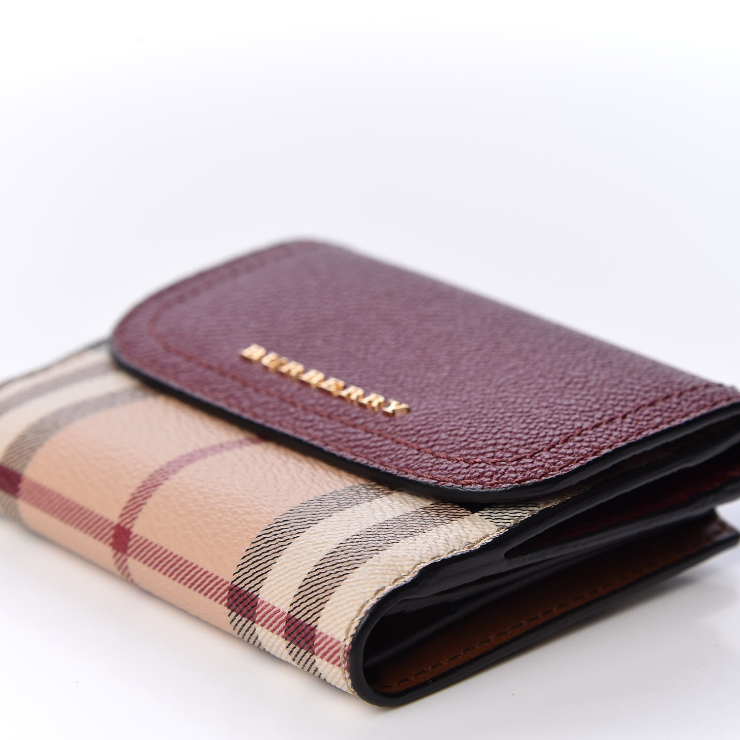 Burberry House Check Luna French Wallet Burgundy 6 of 10