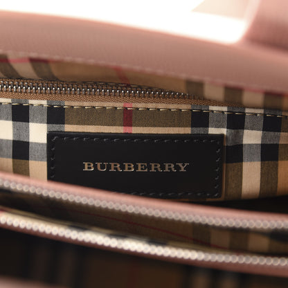Burberry Grainy Calfskin House Check Medium Banner Tote Ash Rose 8 of 10