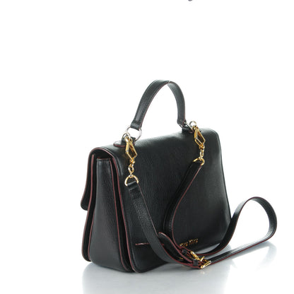Miu Miu Goatskin Madras Shoulder Bag Nero Black 3 of 14