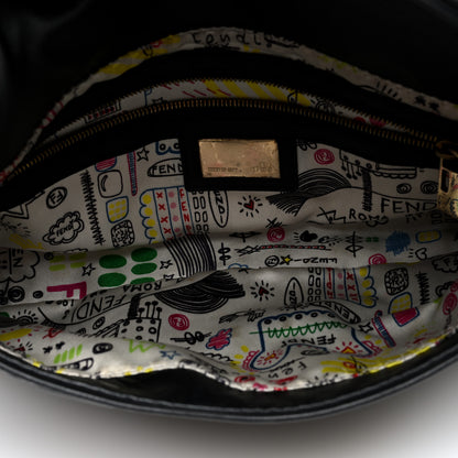 Fendi Nappa Logo Embossed Baguette Black 5 of 9