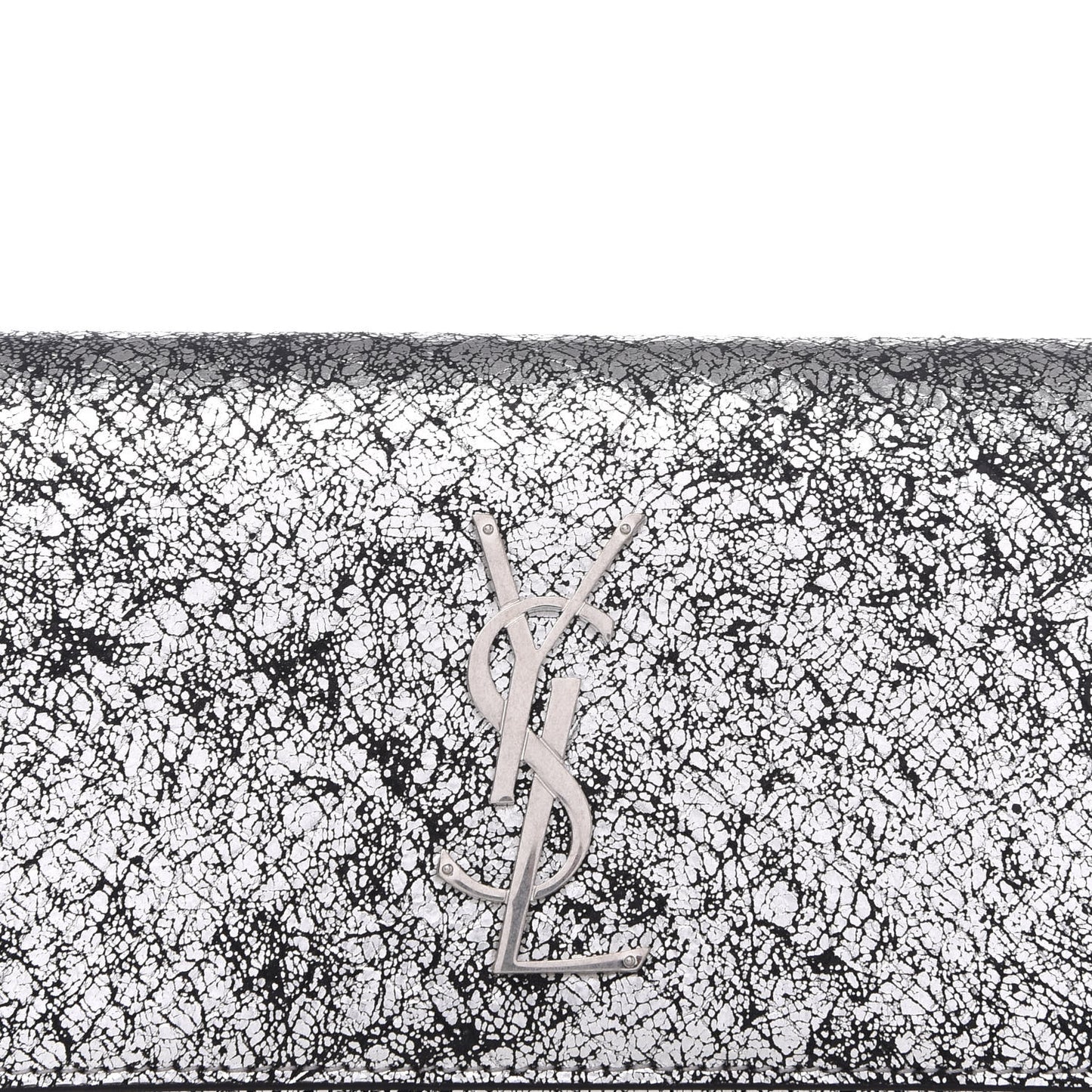 Metallic Calfskin Monogram Kate Belt Bag Silver